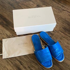 Alexandre Birman Cobalt Blue Python Slides 💙